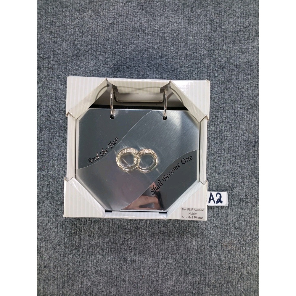 Fetco Wedding Flip Photo Album 4x6 Silver And The Two Shall Become One NIB 2006